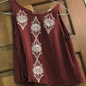 LA Hearts open back embroidered tank